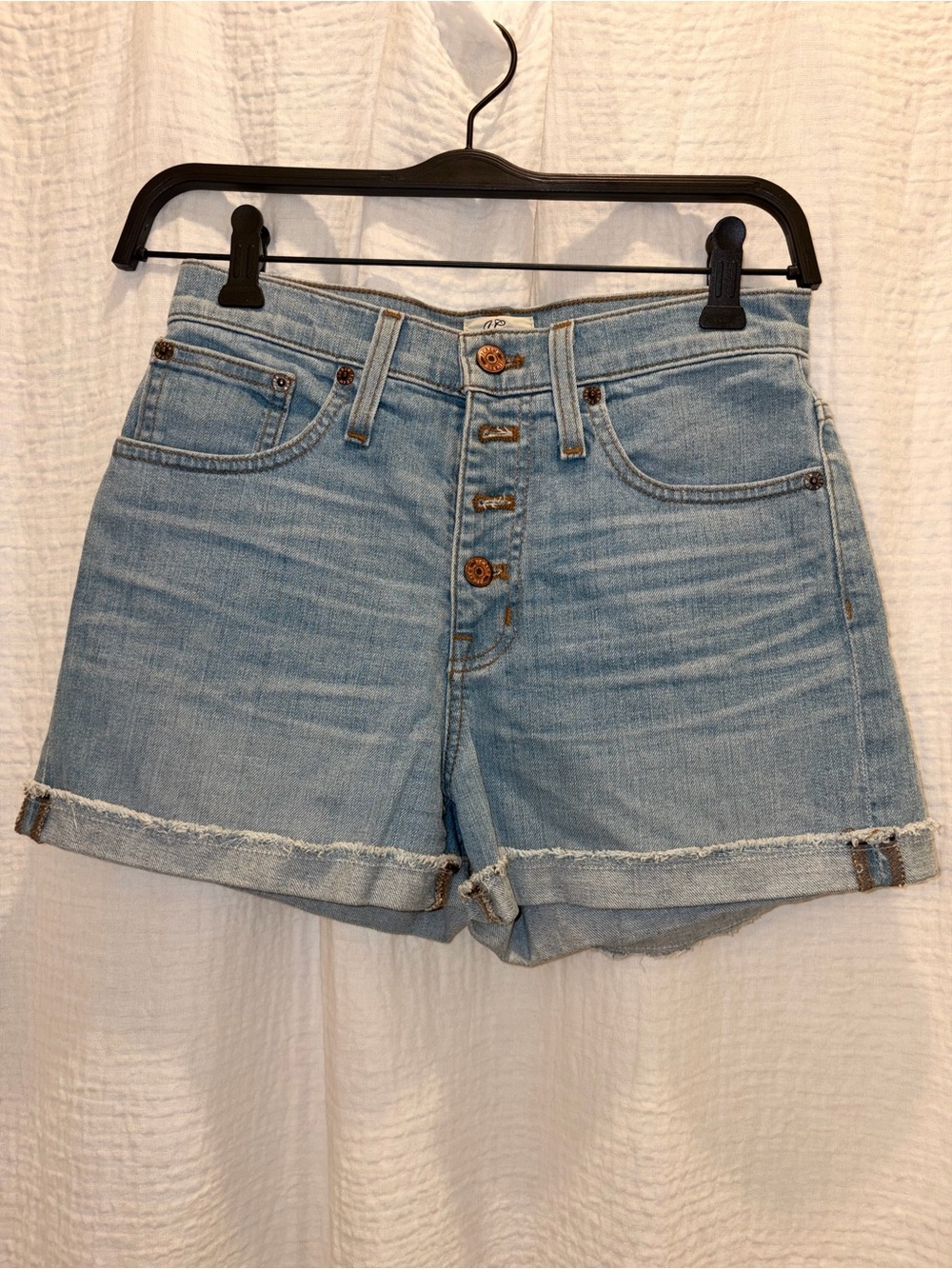 ✨ J.Crew High-Rise Exposed Button Fly Denim Shorts - Light Wash 💙